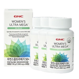 GNC 우먼스 울트라메가 50플러스 멀티비타민, 60정, 3개