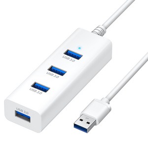 홈플래닛 4포트 무전원 USB3.0 허브, 화이트, 1개