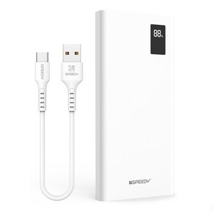 스피디 슬림핏 PD 20W 고속 보조배터리 10000mAh + C타입 케이블, SPE-B2PA10DPQ, 화이트