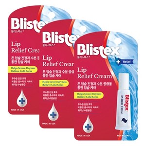 블리스텍스 립 릴리프 크림 립밤, 6g, 6ml, 3개