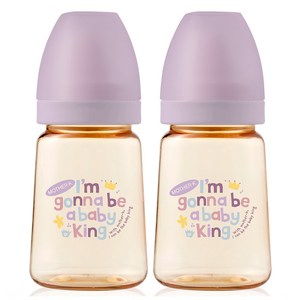 마더케이 베이직 PPSU 무꼭지 젖병 베베, 라일락, 180ml, 2개