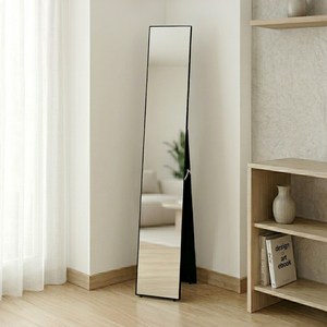 에스앤디자인 틈새 슬림 전신 풀미러 거울, 블랙