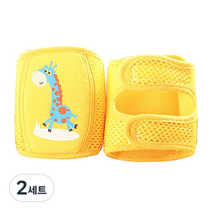 메쉬 쿠션 무릎보호대, 옐로기린, 2세트