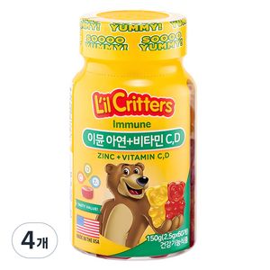 릴크리터스 이뮨 아연 비타민 C D, 60정, 4개