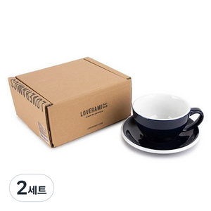 러브라믹스 에그 라떼 기프트 세트 300ml, 코발트딥블루, 2세트