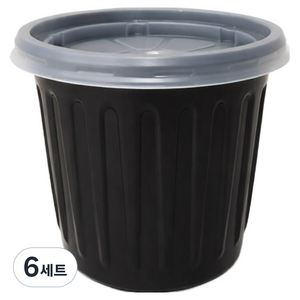 블룸엣홈 PS 반찬 소스용기 블랙 50p + 뚜껑 50p 세트 75mm 대, 6세트