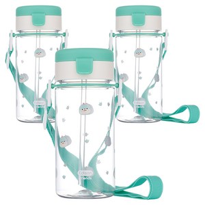 에디슨 프렌즈 흘림방지 에코젠 빨대컵, 350ml, 3개, 공룡에디노