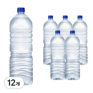 먹는샘물산수 가벼운샘 생수 무라벨, 2L, 12개