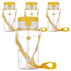 에디슨 유아용 프렌즈 흘림방지 에코젠 빨대컵, 350ml, 4개, 오리더기