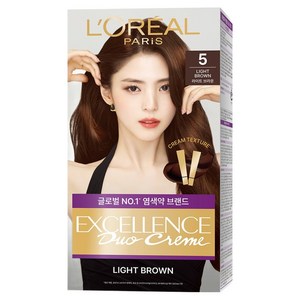 로레알파리 엑셀랑스 듀오크림 나눠쓰는 새치염색 염모제, 5호 라이트 브라운, 1개 골드박스 특가