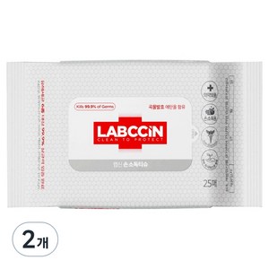 랩신 손소독 티슈, 25매입, 2개