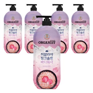 오가니스트 히말라야 핑크솔트 풍성한 거품 산뜻한 바디워시 로즈향, 900g, 5개