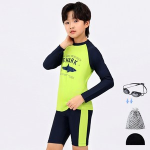 아쿠아티카 아동 래쉬가드 상하의 AQA314 + 선수용수경 + 수모 + 귀마개 + 비닐백세트
