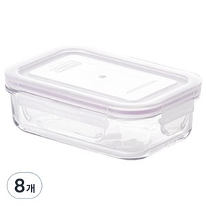 글라스락 퍼플에디션 직사각 밀폐용기, 8개, 400ml