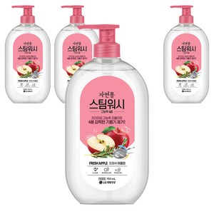 자연퐁 스팀워시 4X 주방세제 애플향, 750ml, 4개