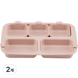네스틱 원플레이트 유아식판, 핑크, 플레이트 +미디움볼 2p + 스몰볼 3p, 2개