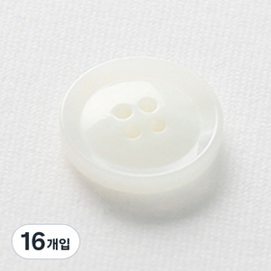 호각 단추 25mm, 화이트, 16개입