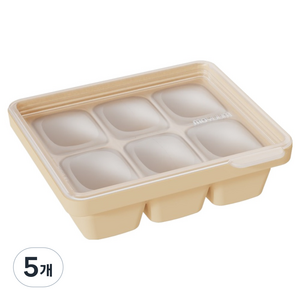 모윰 프리미엄 실리콘 이유식 큐브 6구, 머스타드, 5개, 60ml