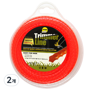 카이만 예초기 나일론 줄 사각 꽈배기 2.4mm x 50m 예초기, 2개