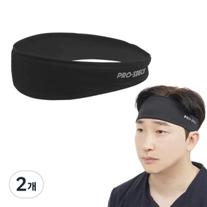 프로스펙스 쿨 스포츠 헤어밴드, 블랙, 2개