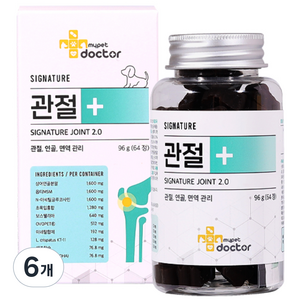 마이펫닥터 강아지 시그니처 조인트 2.0 영양제, 64정, 뼈/관절강화, 6개
