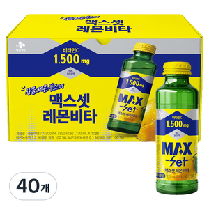 CJ제일제당 맥스셋 레몬비타 비타민C 1500mg 스파클링 드링크, 40개, 120ml