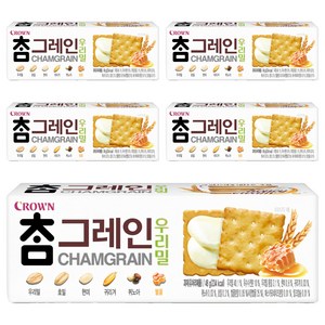 크라운 참그레인 우리밀 과자, 48g, 5개