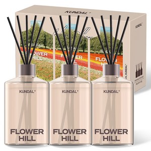 쿤달 퍼퓸 디퓨저 선물세트, 플라워힐, 500ml, 3개