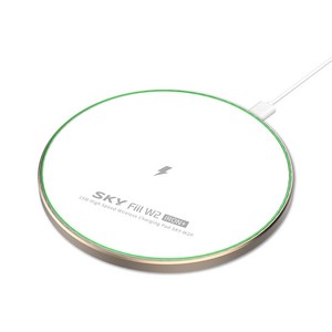 SKY 필 W2P 아이언+ 15W 고속 무선충전기 패드 SKY-W2P, 화이트골드, 1개
