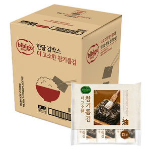 비비고 한달 더 고소한 참기름김 12p, 54g, 4개