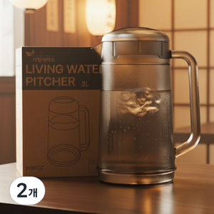 리빙메이트 PC 워터포트, 스모그, 2L, 2개