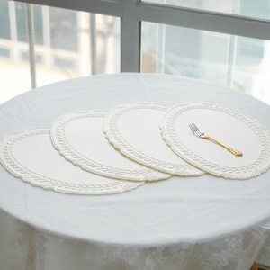 시라쿠스 로렐 실리콘 매트 4p, 로렐 아이보리, 가로 44cm x 세로 30cm x 두께 4mm, 4개