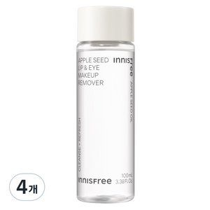 이니스프리 애플 씨드 립앤아이 메이크업 리무버, 100ml, 4개