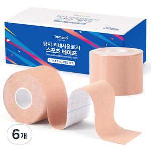 탐사 키네시올로지 스포츠 테이프 5cm*5m, 6개, 2개입