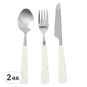 인블룸 치즈 커트러리 세트, 화이트 까망베르, 스푼 + 포크 + 나이프, 2세트
