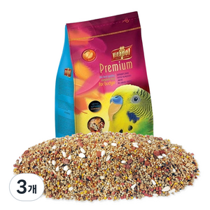 비타폴 프리미엄 사랑앵무 사료 zvp-0212, 3개, 1kg