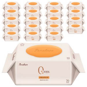페넬로페 0퍼센트 오렌지 아기물티슈 캡형, 75g, 70개입, 20개