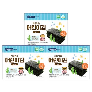 베베쿡 처음 먹는 어린이 김, 15g, 3개, 순수