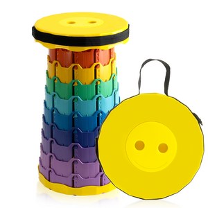 코멧 아웃도어 휴대용 높이조절 캠핑 스툴, 레인보우 옐로우, 1개