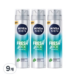 니베아맨 프레시킥 쉐이빙 젤, 200ml, 9개