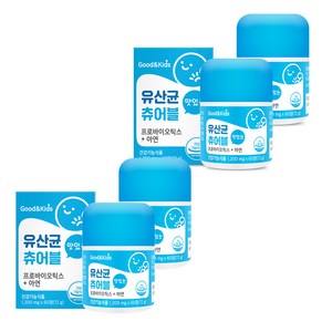 굿앤키즈 내츄럴플러스 유산균 츄어블, 60정, 4개