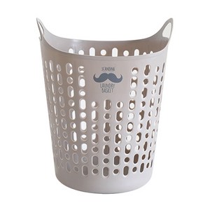 샤바스 스칸디나 국내산 트임형 세탁바구니 수염, 브라운