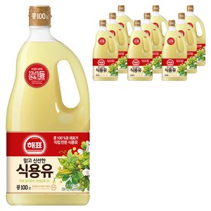 해표 콩기름 식용유, 1.8L, 10개