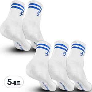 까스텔바작 남성용 링글리 압박 쿠션 중목 골프양말 5켤레 세트 CSM-133, BLUE, 5세트