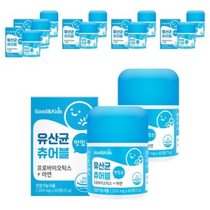 굿앤키즈 내츄럴플러스 유산균 츄어블, 60정, 12개