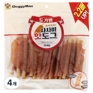 도기맨 강아지 영양만점 사사미 핫도그 20개, 닭가슴살, 200g, 4개