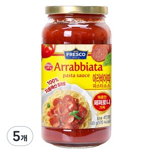 오뚜기프레스코 페퍼로니 아라비아따 스파게티 소스, 600g, 5개