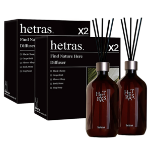 헤트라스 프리미엄 대용량 디퓨저 선물세트 섬유스틱 10p, 베이비코튼, 500ml, 4개