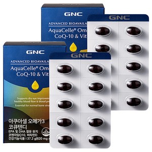 GNC 아쿠아셀 오메가3 코큐텐디 37.2g, 60정, 2개
