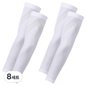 휠라골프 심리스 메쉬라인 손목형 쿨토시, 화이트, 8세트